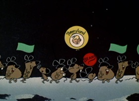 Screenshots from the 1962 Bob Clampett Productions cartoon Beanyland
