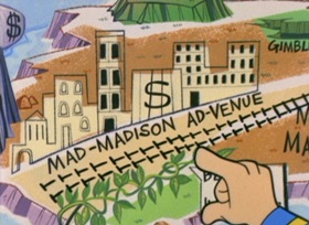 Screenshots from the 1962 Bob Clampett Productions cartoon Mad Isle Of Mad-Hatten