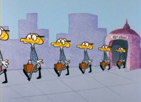 Screenshots from the 1962 Bob Clampett Productions cartoon Mad Isle Of Mad-Hatten