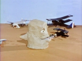 Screenshots from the 1962 Clokey Productions cartoon The Glob