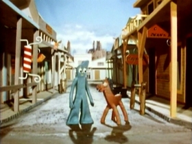 Screenshots from the 1962 Clokey Productions cartoon The Glob