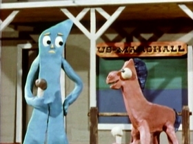 Screenshots from the 1962 Clokey Productions cartoon The Glob