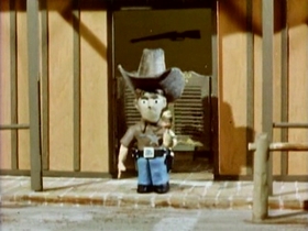 Screenshots from the 1962 Clokey Productions cartoon The Glob