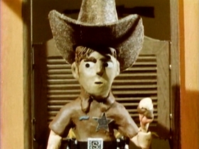 Screenshots from the 1962 Clokey Productions cartoon The Glob