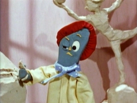 Screenshots from the 1962 Clokey Productions cartoon The Glob