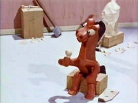 Screenshots from the 1962 Clokey Productions cartoon The Glob