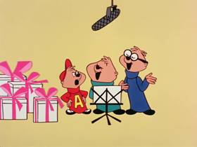 Screenshots from the 1962 Bagdasarian Productions cartoon The Chipmunk Song