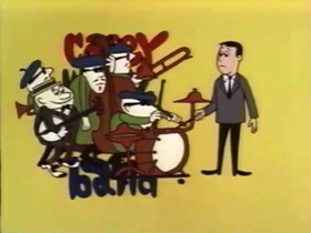 Screenshots from the 1962 Bagdasarian Productions cartoon The Band Played On