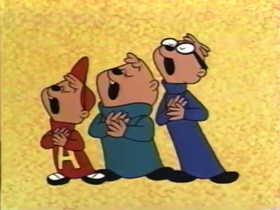 Screenshots from the 1962 Bagdasarian Productions cartoon The Band Played On