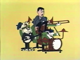 Screenshots from the 1962 Bagdasarian Productions cartoon The Band Played On