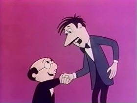 Screenshots from the 1962 Bagdasarian Productions cartoon  	This is Your Life, Clyde Crashcup!
