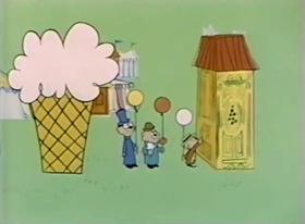 Screenshots from the 1962 Bagdasarian Productions cartoon  	While Strolling in the Park