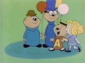 Screenshots from the 1962 Bagdasarian Productions cartoon  	While Strolling in the Park