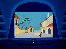 Screenshots from the 1962 MGM cartoon Carmen Get It!