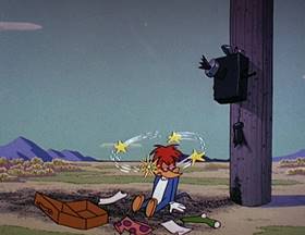 Screenshots from the 1962 Walter Lantz cartoon Room and Bored