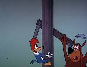 Screenshots from the 1962 Walter Lantz cartoon Room and Bored