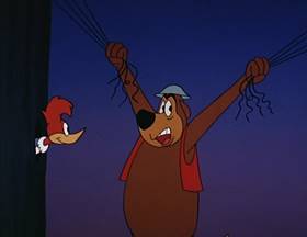 Screenshots from the 1962 Walter Lantz cartoon Room and Bored