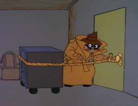 Screenshots from the 1962 Walter Lantz cartoon Phoney Express