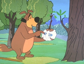 Screenshots from the 1962 Walter Lantz cartoon Careless Caretaker