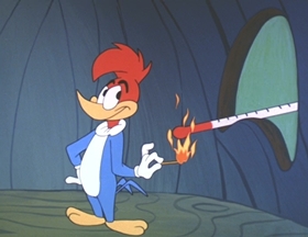 Screenshots from the 1962 Walter Lantz cartoon Careless Caretaker
