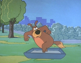 Screenshots from the 1962 Walter Lantz cartoon Careless Caretaker