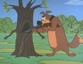 Screenshots from the 1962 Walter Lantz cartoon Careless Caretaker