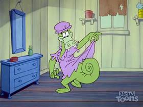 Screenshots from the 1962 Walter Lantz cartoon Little Woody Riding Hood