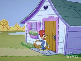 Screenshots from the 1962 Walter Lantz cartoon Little Woody Riding Hood