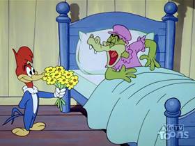 Screenshots from the 1962 Walter Lantz cartoon Little Woody Riding Hood