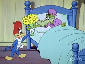 Screenshots from the 1962 Walter Lantz cartoon Little Woody Riding Hood