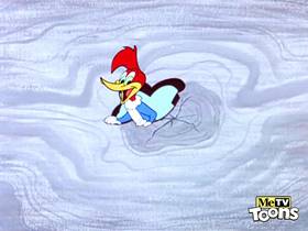 Screenshots from the 1962 Walter Lantz cartoon Little Woody Riding Hood
