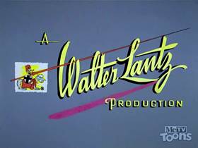 Screenshots from the 1962 Walter Lantz cartoon Little Woody Riding Hood