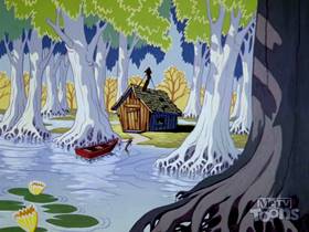 Screenshots from the 1962 Walter Lantz cartoon Little Woody Riding Hood