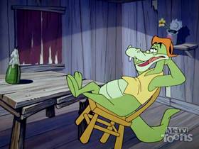 Screenshots from the 1962 Walter Lantz cartoon Little Woody Riding Hood