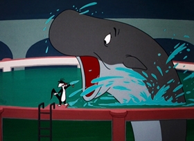 Screenshots from the 1962 Warner Bros. cartoon Fish and Slips