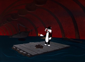 Screenshots from the 1962 Warner Bros. cartoon Fish and Slips