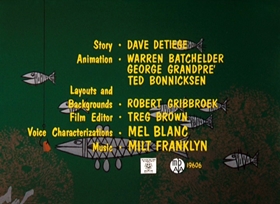 Screenshots from the 1962 Warner Bros. cartoon Fish and Slips