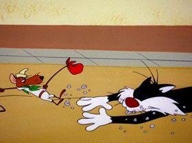 Screenshots from the 1962 Warner Bros. cartoon Mexican Boarders