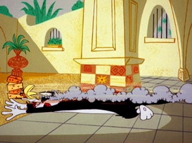Screenshots from the 1962 Warner Bros. cartoon Mexican Boarders
