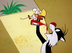 Screenshots from the 1962 Warner Bros. cartoon Mexican Boarders