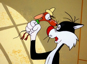 Screenshots from the 1962 Warner Bros. cartoon Mexican Boarders