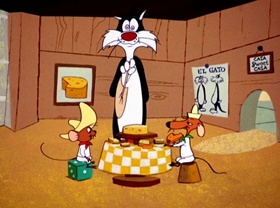 Screenshots from the 1962 Warner Bros. cartoon Mexican Boarders