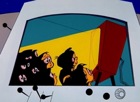 Screenshots from the 1962 Warner Bros. cartoon Martian Through Georgia