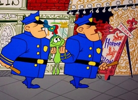 Screenshots from the 1962 Warner Bros. cartoon Martian Through Georgia