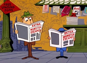 Screenshots from the 1962 Warner Bros. cartoon Martian Through Georgia