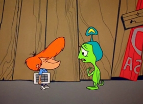 Screenshots from the 1962 Warner Bros. cartoon Martian Through Georgia