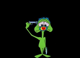 Screenshots from the 1962 Warner Bros. cartoon Martian Through Georgia