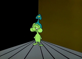 Screenshots from the 1962 Warner Bros. cartoon Martian Through Georgia