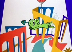 Screenshots from the 1962 Warner Bros. cartoon Martian Through Georgia