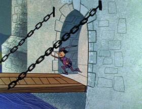 Screenshots from the 1962 Hanna-Barbera cartoon Slippery Slippers